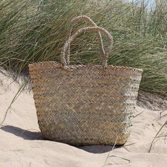 Rectangular Raffia Woven Basket Bag