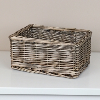 Small Antique Wash Wicker Storage Basket