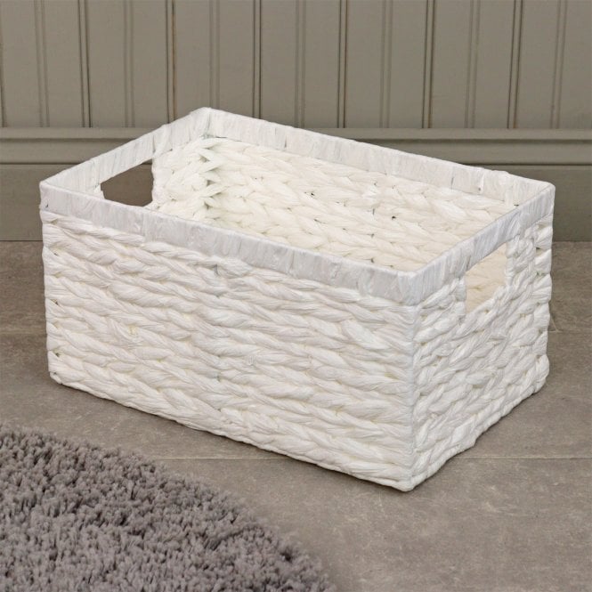 White Woven Storage Basket